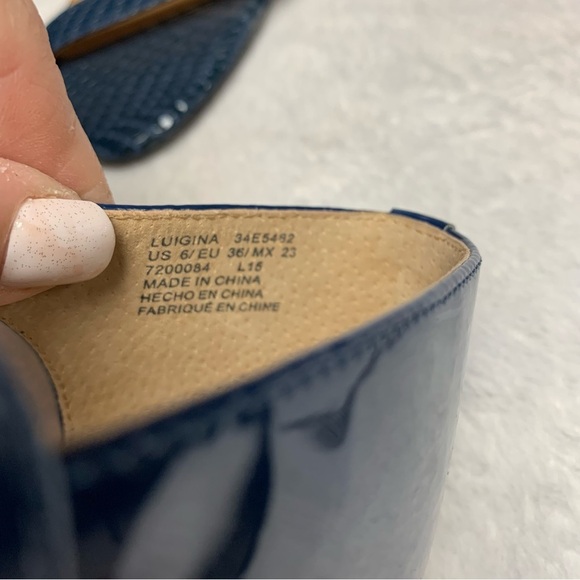 Calvin Klein blue strappy 3 inch heels shoes size 6 Lugina style NWOB - Picture 8 of 10